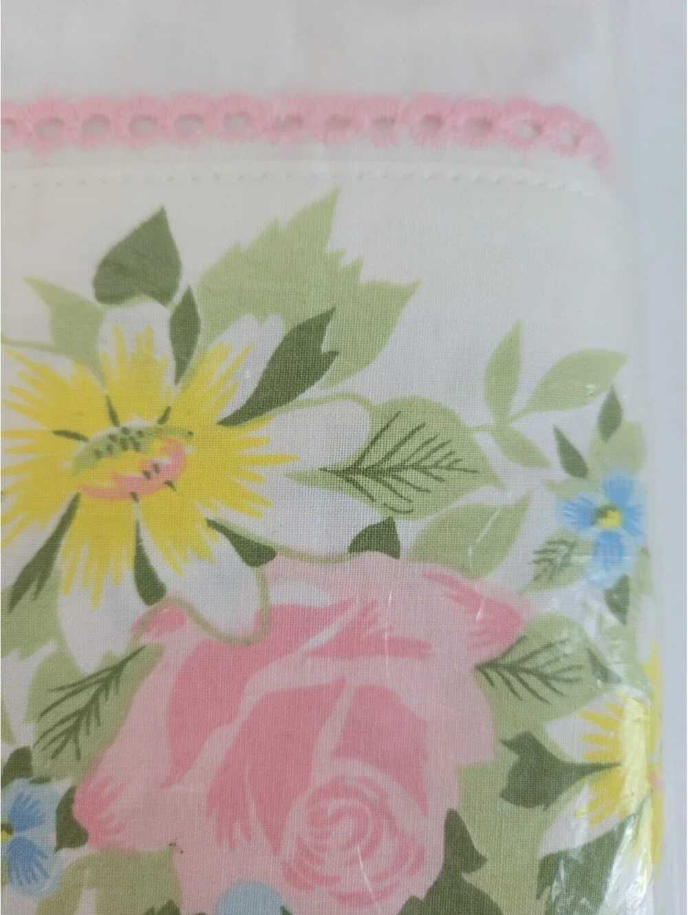 Vintage Springmaid Combed Percale Double Size Flat Bed Sheet Morning Garden